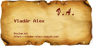 Vladár Alex névjegykártya