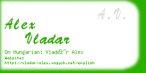 alex vladar business card